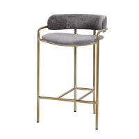 中意贝田 BT-BY577 简约金色吧台椅子靠背高脚凳子水吧椅前台餐厅休闲椅