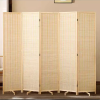 中意贝田 BT-PF01 实木竹编屏风折叠移动隔断客厅隔板简易卧室遮挡帘办公室屏风玄关