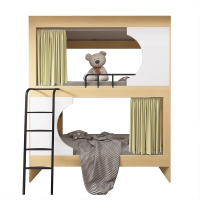 中意贝田 BT-SX890 双层高低床青旅民宿公寓床上下铺学生员工宿舍太空舱床成人高架床2000*900*2400m