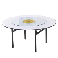 中意贝田 BT-ZY98 家用简易大圆桌酒店饭店10人15人20人折叠餐桌餐饮店配套圆桌转盘