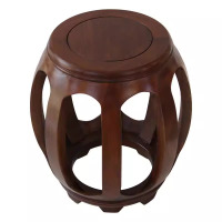 中意贝田 BT-AD90 中式实木鼓凳客厅沙发茶几矮凳原木民宿风创意简约餐桌圆凳子