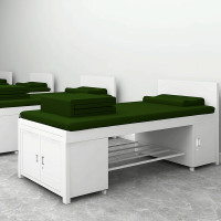 中意贝田 XJC-3铁艺单层床员工宿舍单人床铁架床带鞋柜 2000*900*800mm