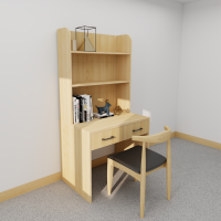 中意贝田 BT-XZZ05 1.2米书架一体桌椅组合写字桌学习桌简易卧室