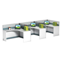 中意贝田28-F3B14 职员屏风工位隔断卡座 F字型三人位 4200*1400*1100