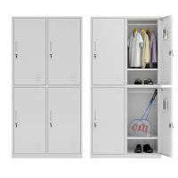 中意贝田 钢制加厚四门衣柜 员工更衣柜 储物柜 学生宿舍带锁储物柜 浴室衣柜 健身房存包柜 铁皮柜 加厚四门衣柜