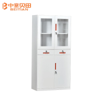 资料柜档案柜储物柜办公柜铁皮柜文件柜薄边拆装中二斗器械柜白色 1800*850*390 HJ