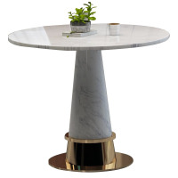 中意贝田 BT-QT891 大理石洽谈桌售楼处会议室酒店餐厅美容院咖啡厅轻奢不锈钢接待桌 HJ