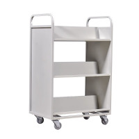 中意贝田 BT-SC786 图书馆书店书车书梯V型W型移动二层三层手推车书店阅览室档案推车 HJ