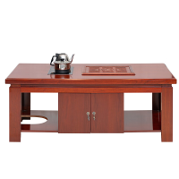 中意贝田 BT-KJ-AN1526 茶几长茶几组合茶台贴木皮油漆茶几带烧水壶1.5米 HJ