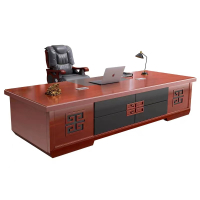 中意贝田 BT-KJ2817 办公家具总裁桌大班台 老板办公桌椅组合 现代中式实木皮经理桌子 HJ