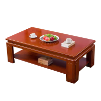 中意贝田 BT-KJ0114 商务接待办公茶几办公室实木小茶几双层中式会客茶几1400*700*450mm HJ