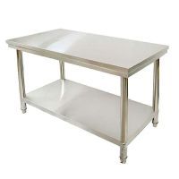 四合(Sihe) 不锈钢工作台双层 定制厨房操作台置物架商用打荷台桌子切菜桌 1800*800*800mm HJ