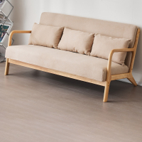中意贝田 布艺沙发小户型客厅简约现代北欧实木三人位 HJ