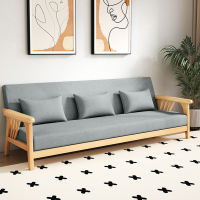 中意贝田 客厅现代简约原木风三人位沙发小户型布艺沙发 HJ