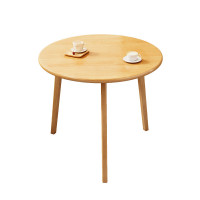 中意贝田 BT-CT686 圆桌餐桌茶几现代简约洽谈茶桌 原木色80*80*75cm HJ