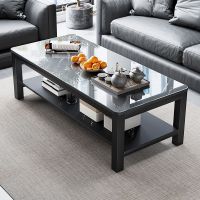 中意贝田TBCJ-H49玻璃茶几茶桌 1200*600*430mm 黑色 HJ