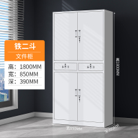中意贝田ZY2 办公室文件柜铁皮档案二斗铁门文件柜 850*390*1800mm HJ