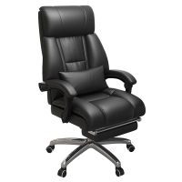 中意贝田 可躺老板椅办公室电脑椅商务按摩总裁办公椅子转椅大班椅 黑色 HJ
