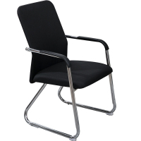 中意贝田 会议椅 办公椅 舒适麻将椅 弓形椅 舒适弓形会议椅 电脑椅 书桌椅 职员椅 黑色布椅 HJ