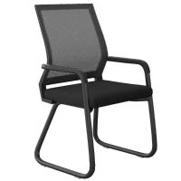 中意贝田 办公椅子靠背简约电脑椅家用舒适久坐护腰办公用会议员工培训凳子 黑框黑网 HJ