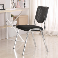 中意贝田 办公家具办公椅现代简约培训椅靠背透气无扶手凳子职员椅四脚会议椅子2把起售单拍不发货 黑网黑靠背 HJ