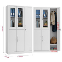 中意贝田 钢制加厚五门衣柜 员工更衣柜 储物柜 学生宿舍带锁储物柜 浴室衣柜 健身房存包柜 铁皮柜 加厚五门衣柜 HJ