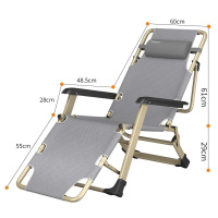 中意贝田 178*60CM床折叠床折叠床单人床家用简易午休床多功能躺椅办公室午睡床 178*60CM豪华款折叠躺椅 HJ