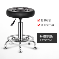 中意贝田 吧台椅升降吧椅旋转吧凳酒吧椅子家用转椅高脚凳靠背圆凳美容凳子 带靠背-滑轮款-黑色 HJ