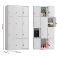 中意贝田 钢制加厚十二门衣柜员工更衣柜储物柜学生宿舍带锁储物柜浴室衣柜健身房存包柜铁皮柜 加厚十二门衣柜 HJ