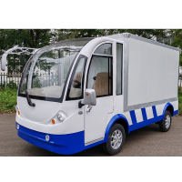 金丰迈 电动观光货车工厂学校四轮厢式送餐车垃圾桶清运车可定制72V5KW电机150A9块电池