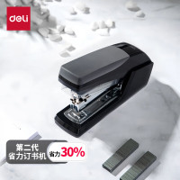 得力(deli)省力型订书机/订书器 轻松装订 适用24/6及26/6订书针(12#) 黑色0368(不含钉)