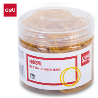 得力(deli)50g筒装橡皮筋/橡胶圈 高弹力不易断 财务办公用品 3214