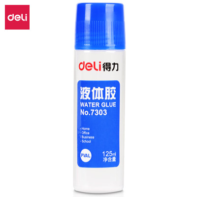 得力(deli)高粘度透明液体胶水7303(无色)(125ml/4瓶)