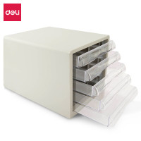得力(deli)金属硬塑抽屉式办公文件柜 9775(灰)(1只装)