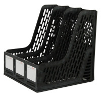 得力(deli)加厚耐用三联文件框9845(黑)(1只装)