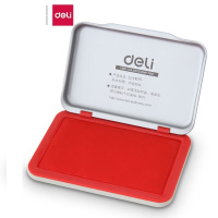 得力(deli) 方形快金属壳秒干印台9891(红)(1只装)