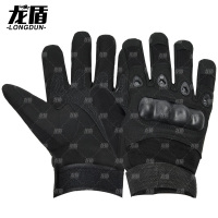 龙盾战术全指手套男士格斗拳击户外骑行机车摩托运动健身露指黑色 军绿色 土黄色