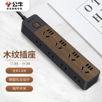 公牛(BULL)Type-C口+2USB口+6插孔 1.8米黑色木纹 GN-R133U