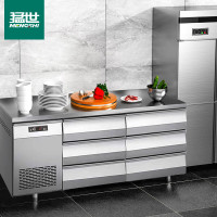 猛世 六门 350L 无级 电脑控温 银色 风冷冰柜