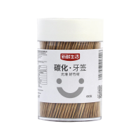 新鲜生活(XIN XIAN SHENG HUO)家用一次性竹制碳化高档便携盒装水果签剔牙神器450支*5盒SH-1800