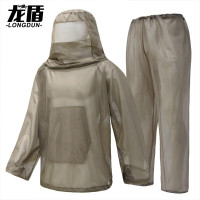 龙盾户外园艺采蜜防蚊服采茶防蚊服农田丛林垂钓钓鱼防蚊防虫服 黑色卡其色