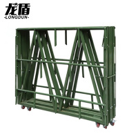 龙盾移动折叠拒马尖刺护栏移动收伸缩路障拒马军绿色组合式