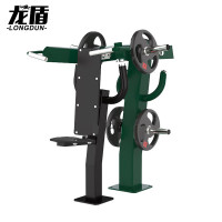 龙盾单人力量训练器 室外体能健身训练器材 推肩训练器 含20kg杠铃片