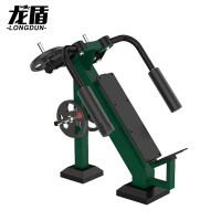 龙盾单人力量训练器 室外体能健身训练器材 夹胸训练器 含20kg杠铃片