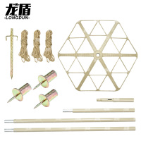 龙盾 铝合金伪装网支撑杆伪装遮障帐篷地钉地桩尼龙张网器1组 荒漠土黄