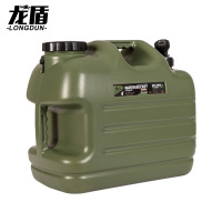 龙盾户外野外绿色储水罐10L 纯净水桶带龙头 便携车载饮水桶