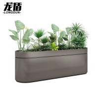 龙盾不锈钢花箱 灰色120*40*50cm铁艺花池外摆围栏花坛阳台户外长方形