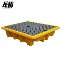 龙盾防渗漏托盘 危废化品油桶吨桶特厚四桶防漏平台1300*1300*100mm