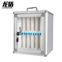 龙盾手机保管箱 带锁密码收纳箱手机柜多格不锈钢存放柜透明 可放12台