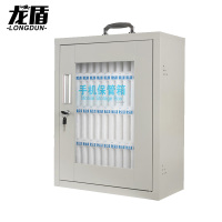 龙盾手机保管箱 带锁密码收纳箱手机柜多格不锈钢存放柜透明 可放60台